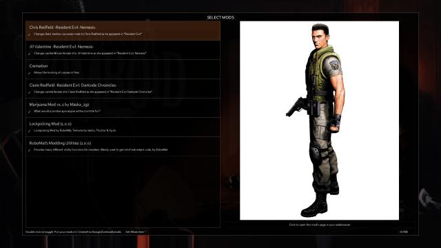 -Resident Evil- Chris Redfield for Project Zomboid