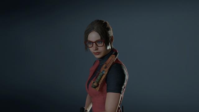 Claire with glasses for Resident Evil 2