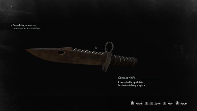 Черная рукоятка у ножа / Black Combat Knife Grip для Resident Evil 3