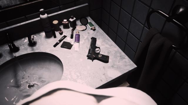 Замена Glock 19 на Beretta во время сна / Samurai Edge for Bathroom scene для Resident Evil 3