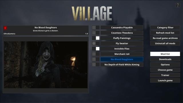 Fluffy Manager (mod manager and FOV trainer) для Resident Evil: Village