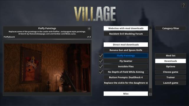Fluffy Manager (mod manager and FOV trainer) for Resident Evil: Village