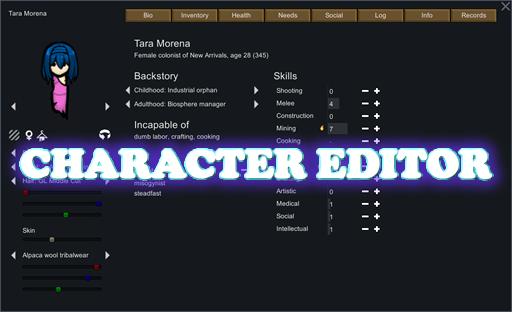 Character Editor for Rimworld