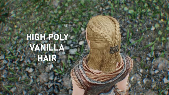 Высокополигонные стандартные волосы / High Poly Vanilla Hair для Skyrim SE-AE