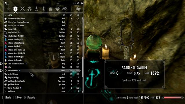 Enhanced Saarthal Amulet - for Skyrim SE-AE