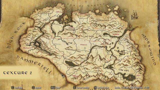 Paper World Map for SSE - Бумажная карта мира для Skyrim SE-AE