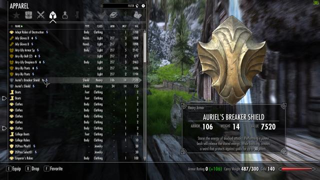 Щит Ауриэля / Auriel Breaker Shield для Skyrim SE-AE