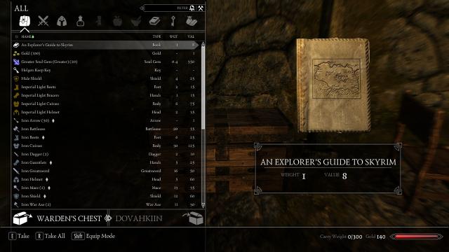 Улучшенный выбор снаряжения в начале / Simple Helgen Starting Gear для Skyrim SE-AE