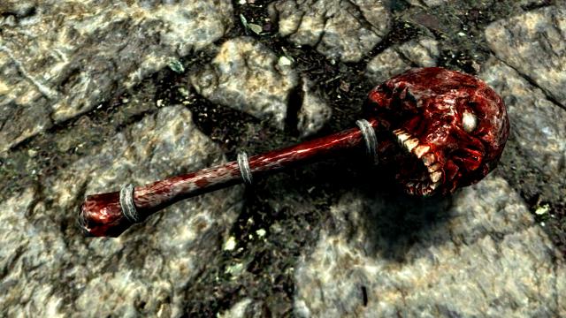 Bloody Bones - Оружие из окровавленного черепа для Skyrim SE-AE