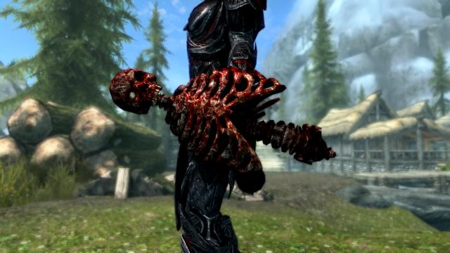 Bloody Bones - Оружие из окровавленного черепа для Skyrim SE-AE