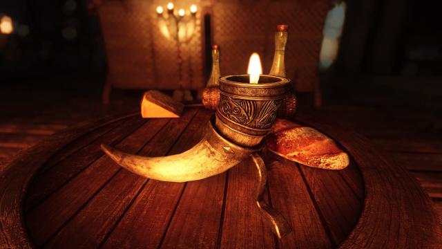 SD’s Horn Candles SE - HD Свечи в сигнальных рогах для Skyrim SE-AE