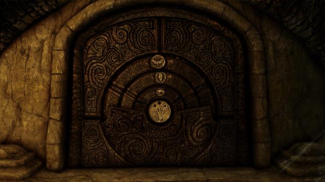 -  Ruins Puzzle Door - 4K Upscaled for Skyrim SE-AE