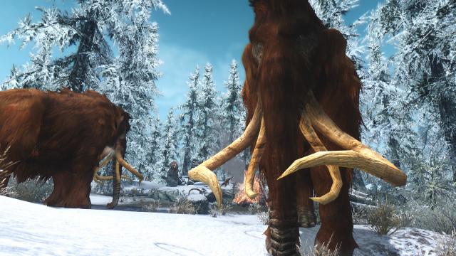 HD Мамонты / MAMMOTH для Skyrim SE-AE