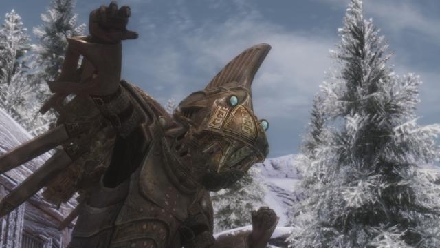 Animated Dwarven head gear for Skyrim SE-AE