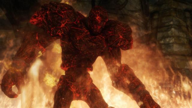 Огненный голем / Fire Golem- Mihail Monsters and Animals (MIHAIL SSE PORT) для Skyrim SE-AE
