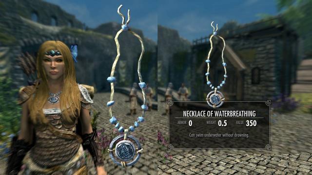 Optional Necklace of WaterBreathing - Уникальное ожерелье водного дыхания для Skyrim SE-AE