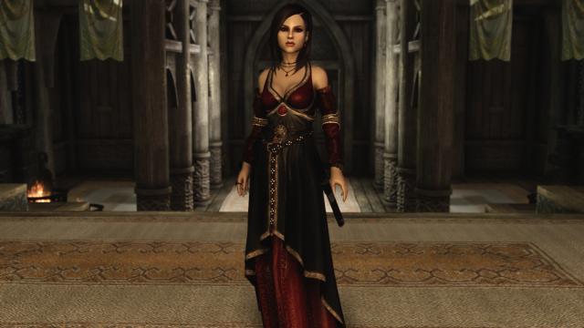 Платье Филиппы Эйльхарт / The Witcher 2 - Eilhart Dress для Skyrim SE-AE