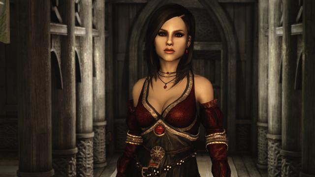 Платье Филиппы Эйльхарт / The Witcher 2 - Eilhart Dress для Skyrim SE-AE