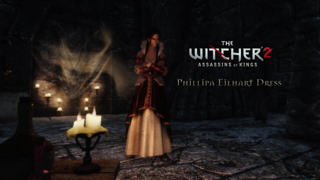 Платье Филиппы Эйльхарт / The Witcher 2 - Eilhart Dress для Skyrim SE-AE