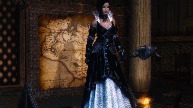 Платье Филиппы Эйльхарт / The Witcher 2 - Eilhart Dress для Skyrim SE-AE