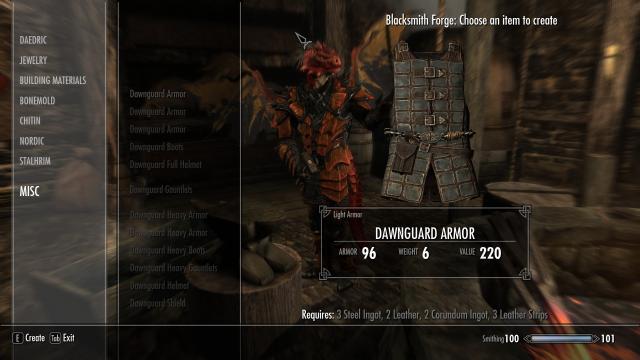 Dawnguard Armor Recipies