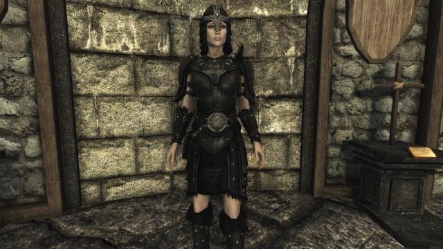 Black Leather Armor Retexture for Skyrim SE-AE