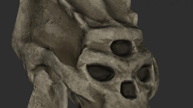 Череп тролля 2к-4к / Troll Skull Retexture для Skyrim SE-AE