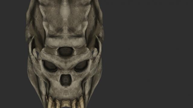 Череп тролля 2к-4к / Troll Skull Retexture для Skyrim SE-AE