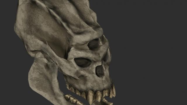 Череп тролля 2к-4к / Troll Skull Retexture для Skyrim SE-AE