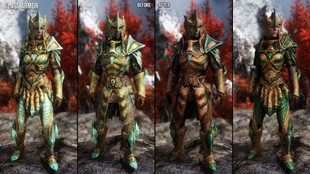 Glass Armors and Weapons Retexture SE for Skyrim SE-AE