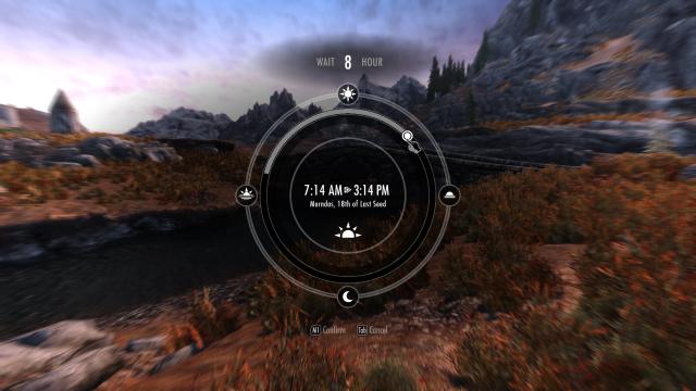 Modern Wait Menu для Skyrim SE-AE