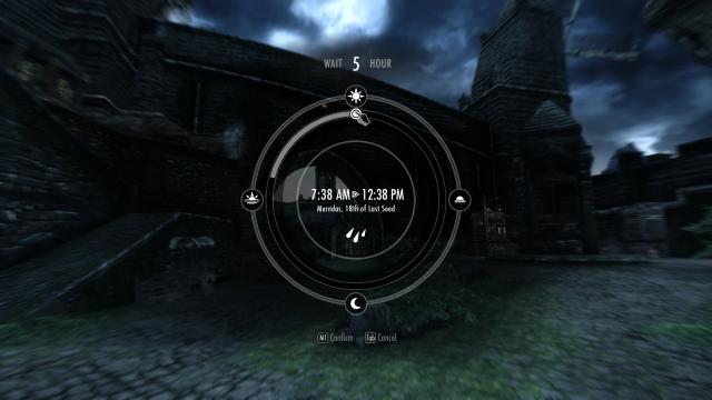 Modern Wait Menu для Skyrim SE-AE