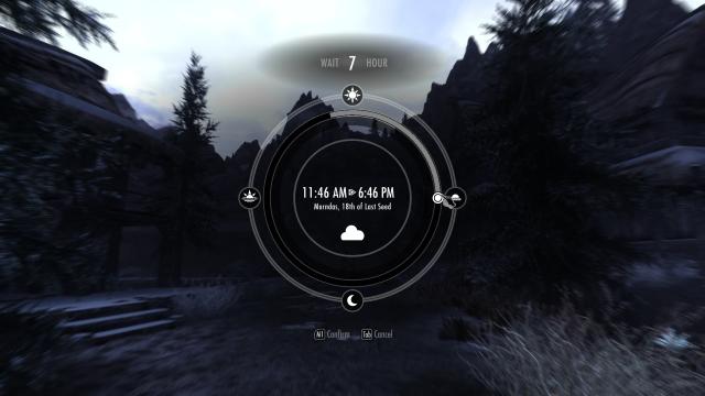 Modern Wait Menu для Skyrim SE-AE