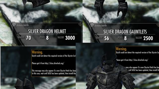 Броня серебряного дракона / Silver Dragon Armor для Skyrim SE-AE