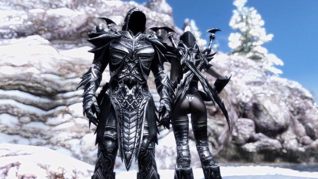 DX Daedric Reaper Armor - UNP and MALE for Skyrim SE-AE