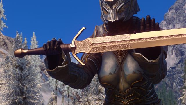 Dunmeri Leaf Swords - Steel Sword Replacer для Skyrim SE-AE