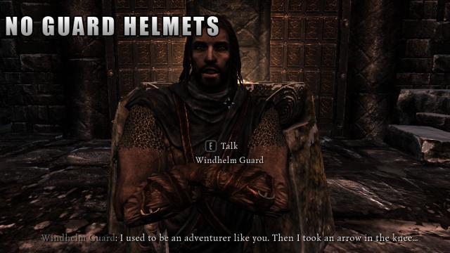 Стражники без закрытых шлемов / No Guard Helmets (SE) для Skyrim SE-AE