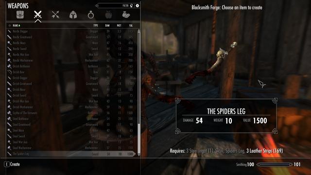 The Spiders Leg - Паучья ножка для Skyrim SE-AE