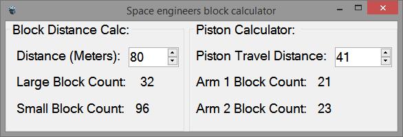 SE Block and Piston Calculator for Space Engineers
