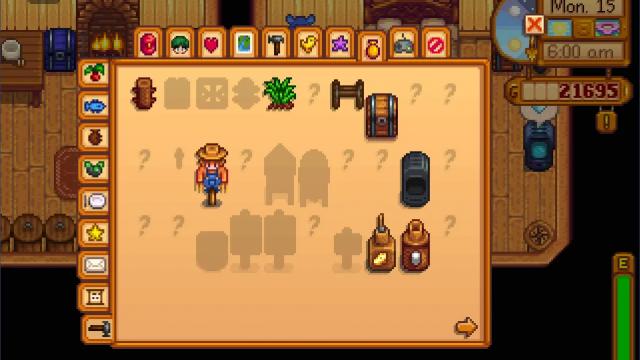 Crafting Collections Page for Stardew Valley