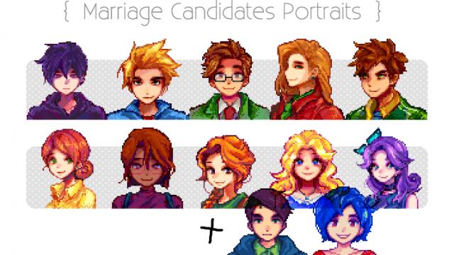 Kal’s Marriage Candidates Portraits for Stardew Valley