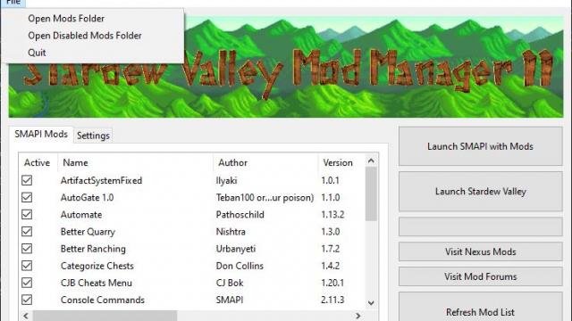Stardew Valley Mod Manager 2 для Stardew Valley