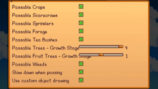 Passable Crops for Stardew Valley