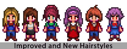 Improved and New Hairstyles для Stardew Valley