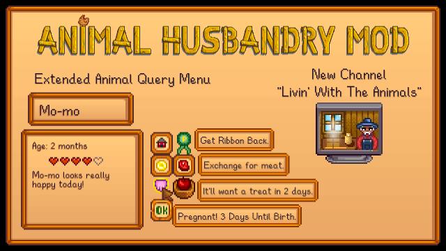 Animal Husbandry Mod (former ButcherMod) - for Stardew Valley