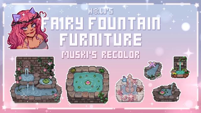 (AT) Muski's Recolor of HxW's Fairy Fountain Furniture