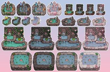 (AT) Muski's Recolor of HxW's Fairy Fountain Furniture для Stardew Valley