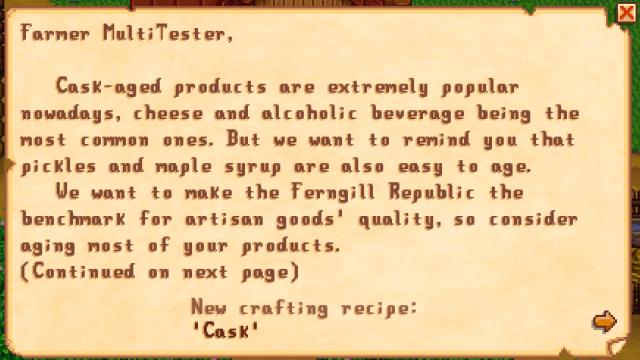 Custom Cask Mod for Stardew Valley