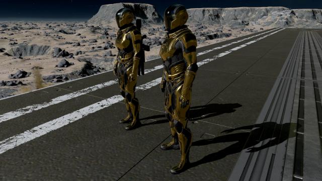 Black and Golden Starborn Spacesuit Venator для Starfield