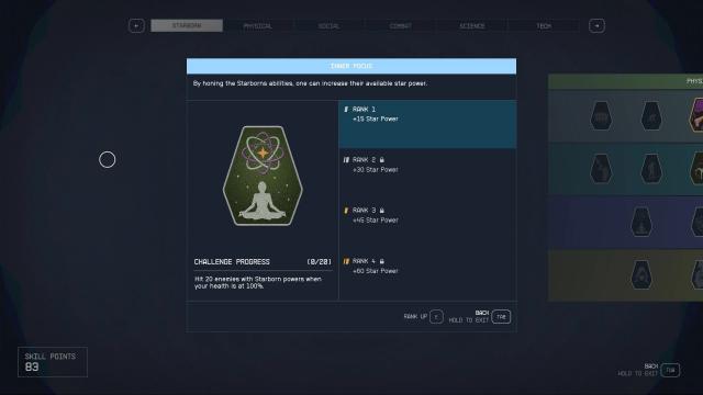 Starborn Perk Tree для Starfield